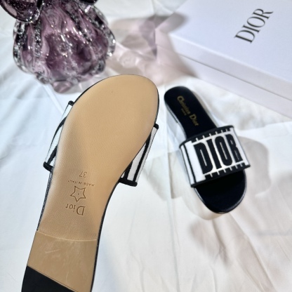 D Style 3D embroidery letters slippers Flats