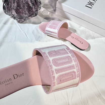 D Style 3D embroidery letters slippers Flats