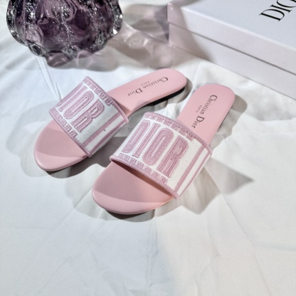 D Style 3D embroidery letters slippers Flats