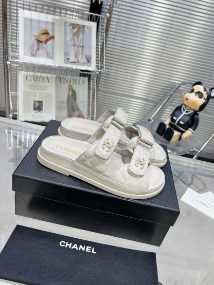 C Style diamond lattice Velcro half slippers beach slippers sandals