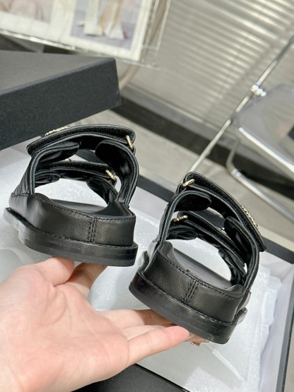 C Style diamond lattice Velcro half slippers beach slippers sandals