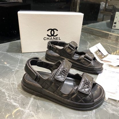 C Style diamond lattice Velcro full slippers beach slippers sandals