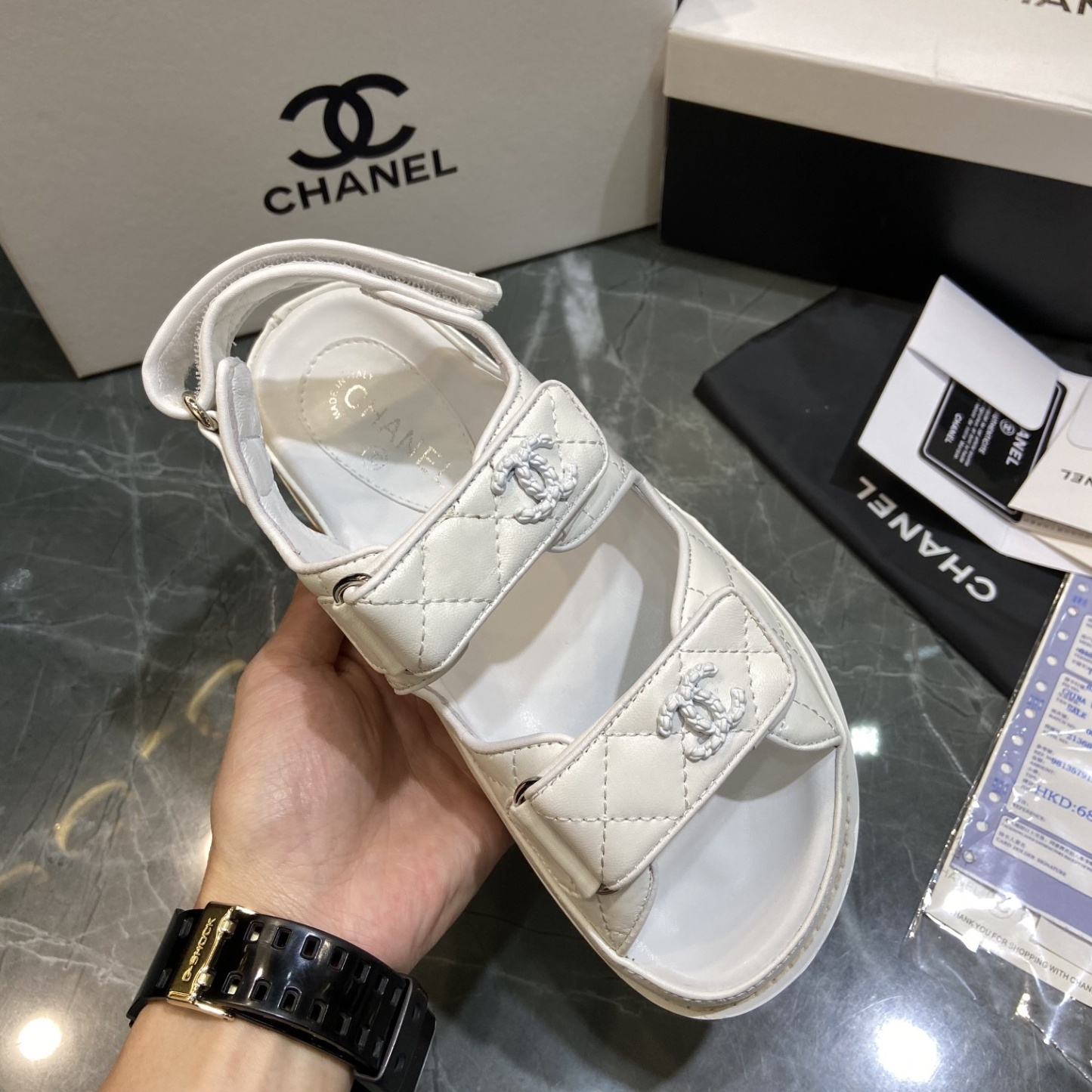 C Style diamond lattice Velcro full slippers beach slippers sandals