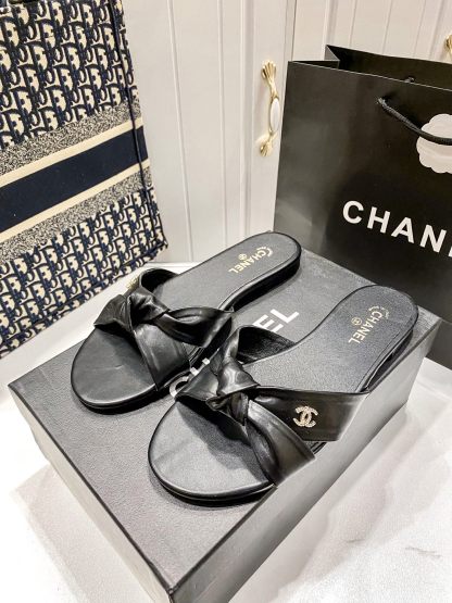 C Style bow flat slippers