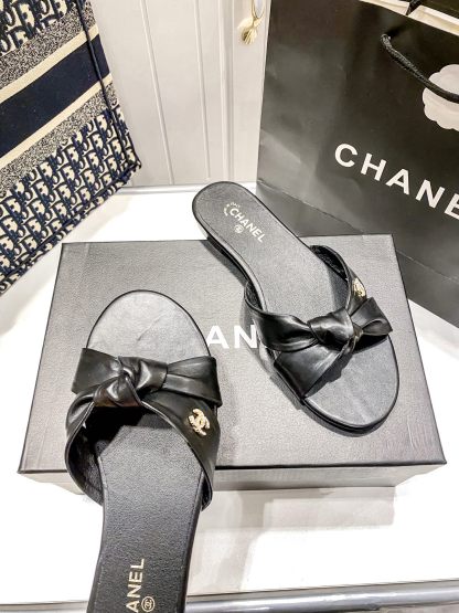 C Style bow flat slippers