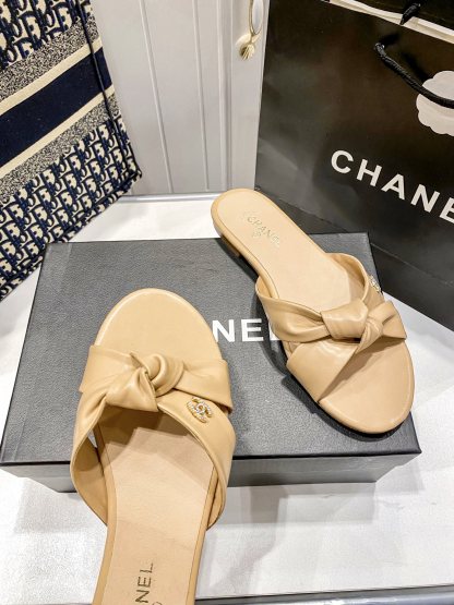 C Style bow flat slippers