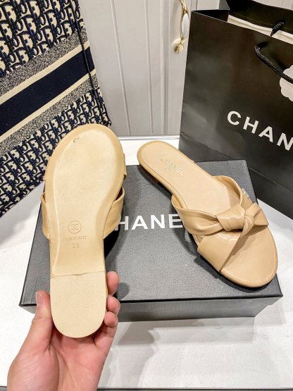 C Style bow flat slippers