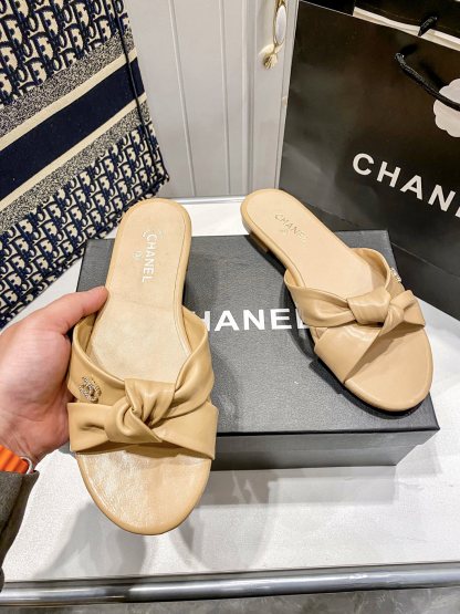 C Bowknot flat slippers Casual sandals