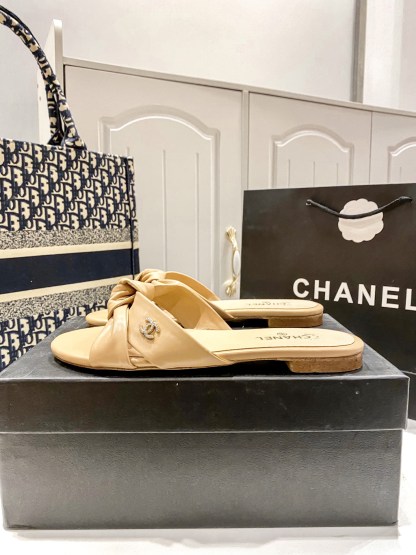 C Style bow flat slippers