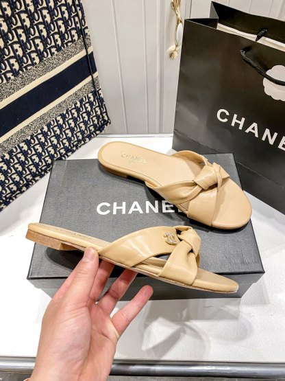 C Bowknot flat slippers Casual sandals