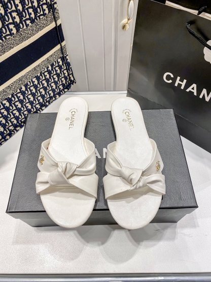 C Style bow flat slippers
