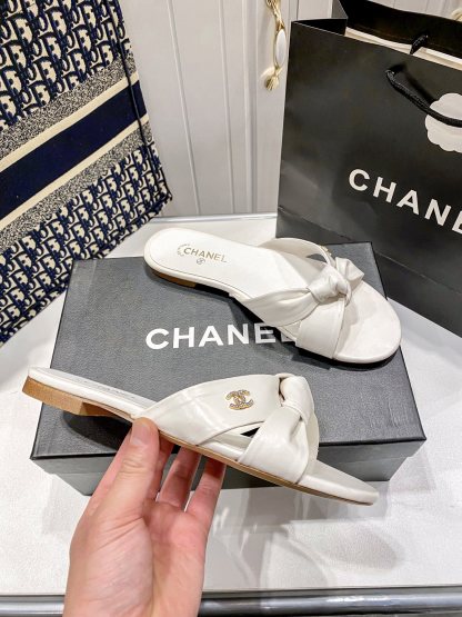 C Style bow flat slippers