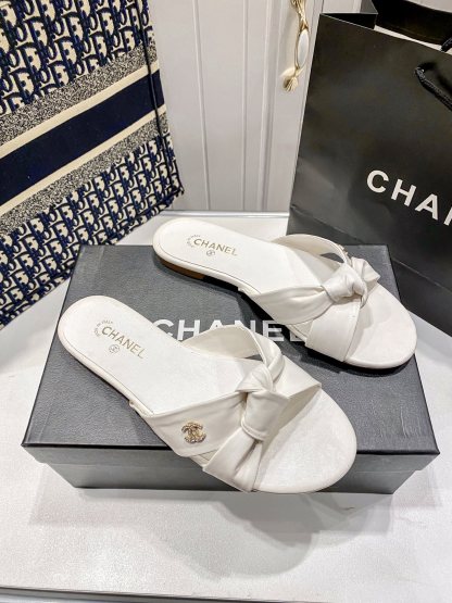 C Style bow flat slippers