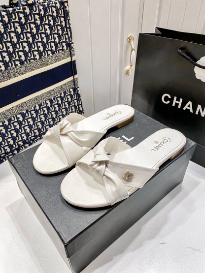 C Style bow flat slippers