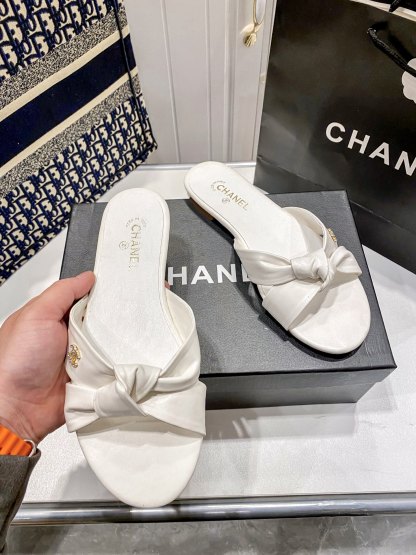 C Style bow flat slippers