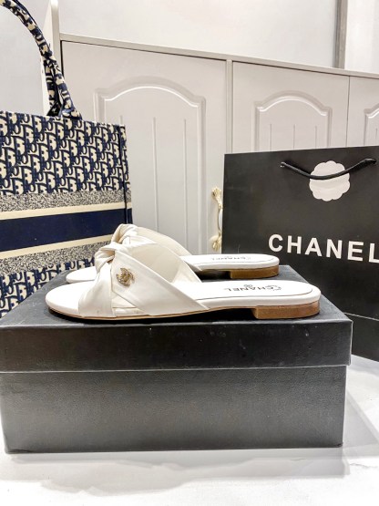 C Style bow flat slippers