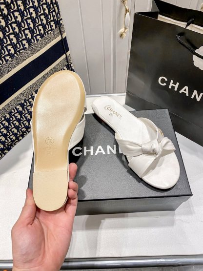 C Style bow flat slippers