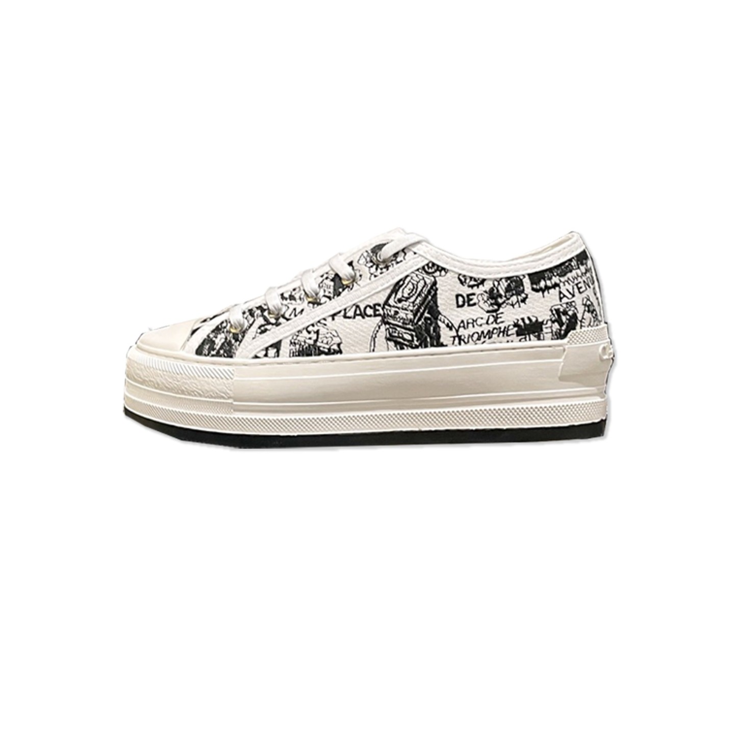 D Style platform canvas shoes