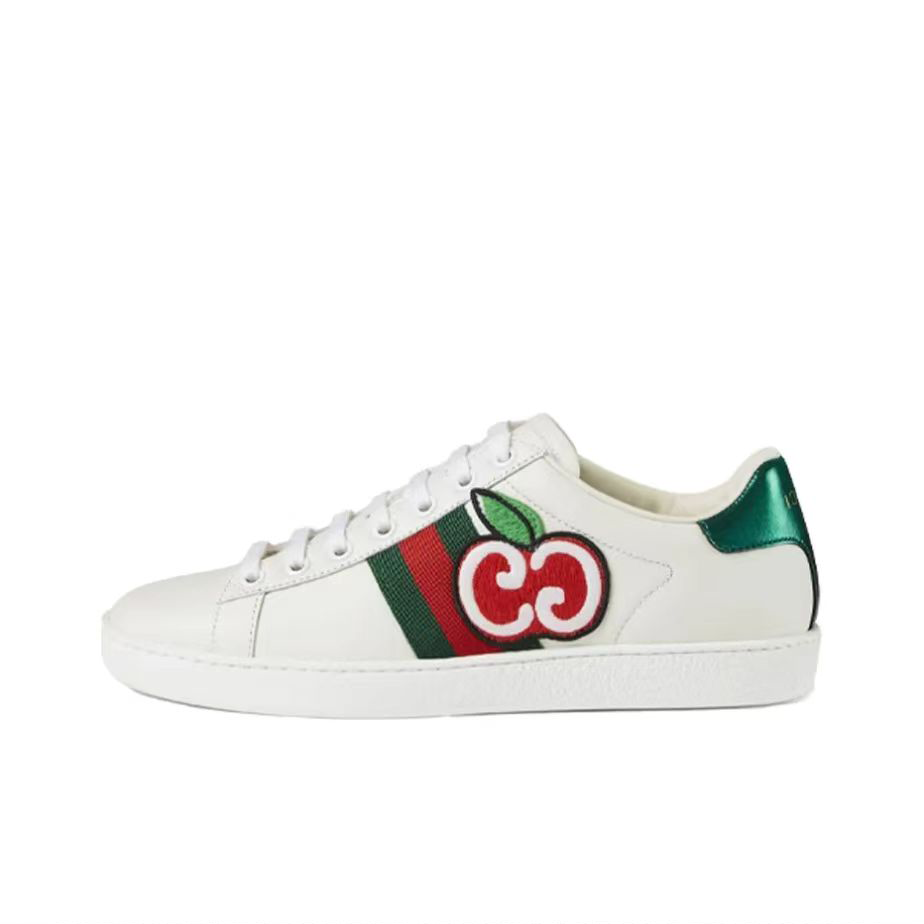 G style Embroidered bee white shoes