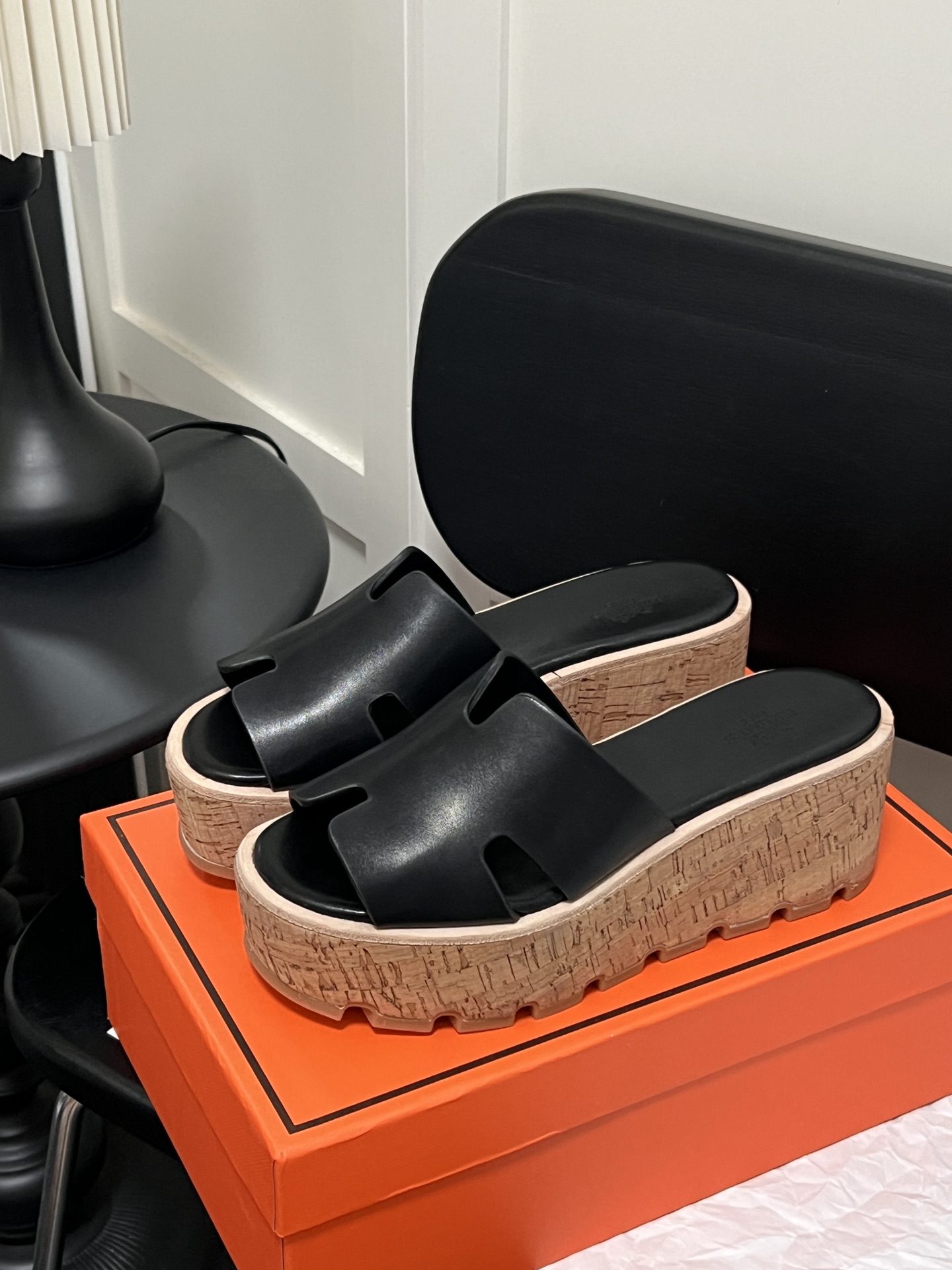 H Style Platform wedge heel platform slippers H-shaped sandals