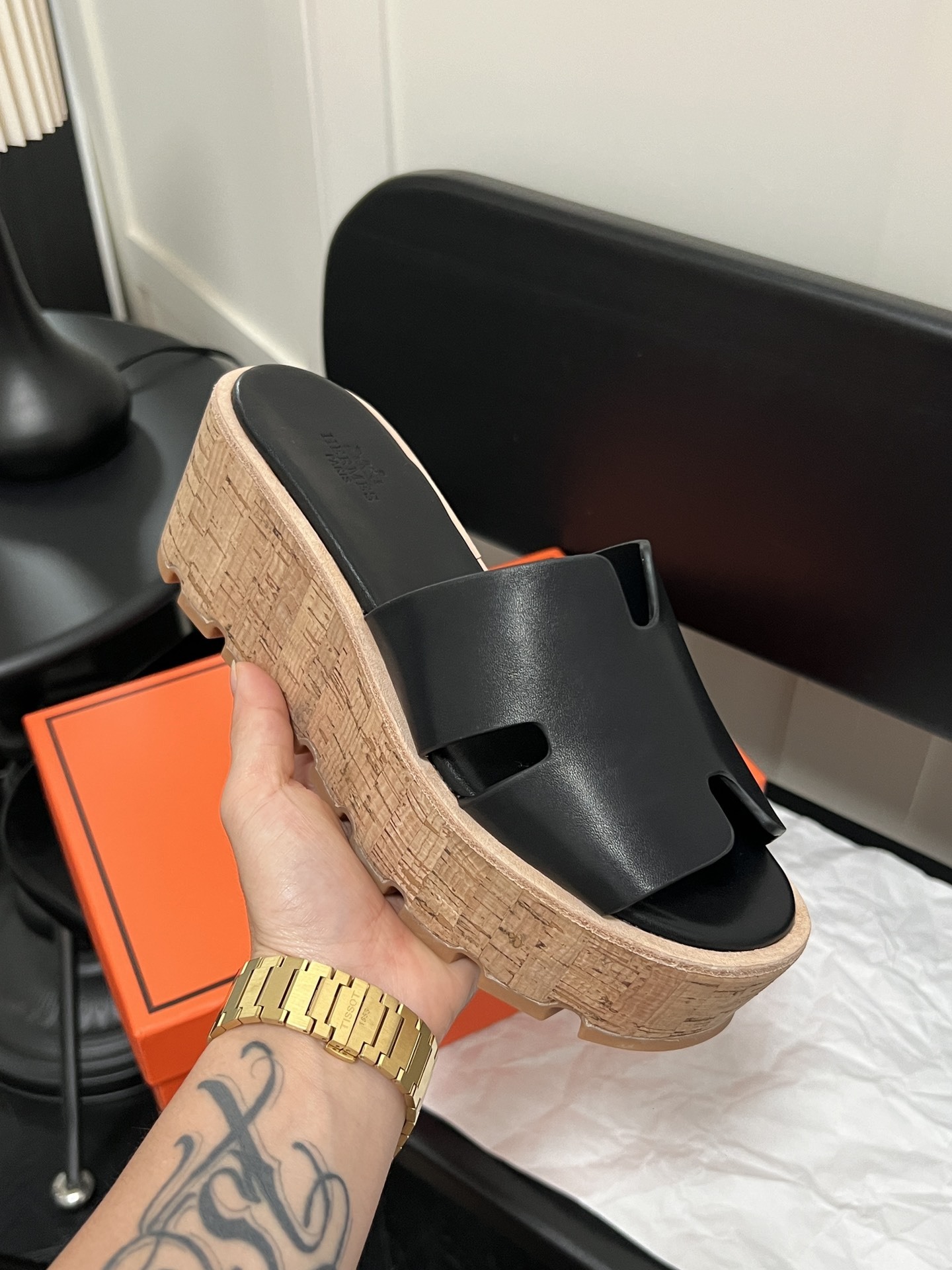 H Style Platform wedge heel platform slippers H-shaped sandals
