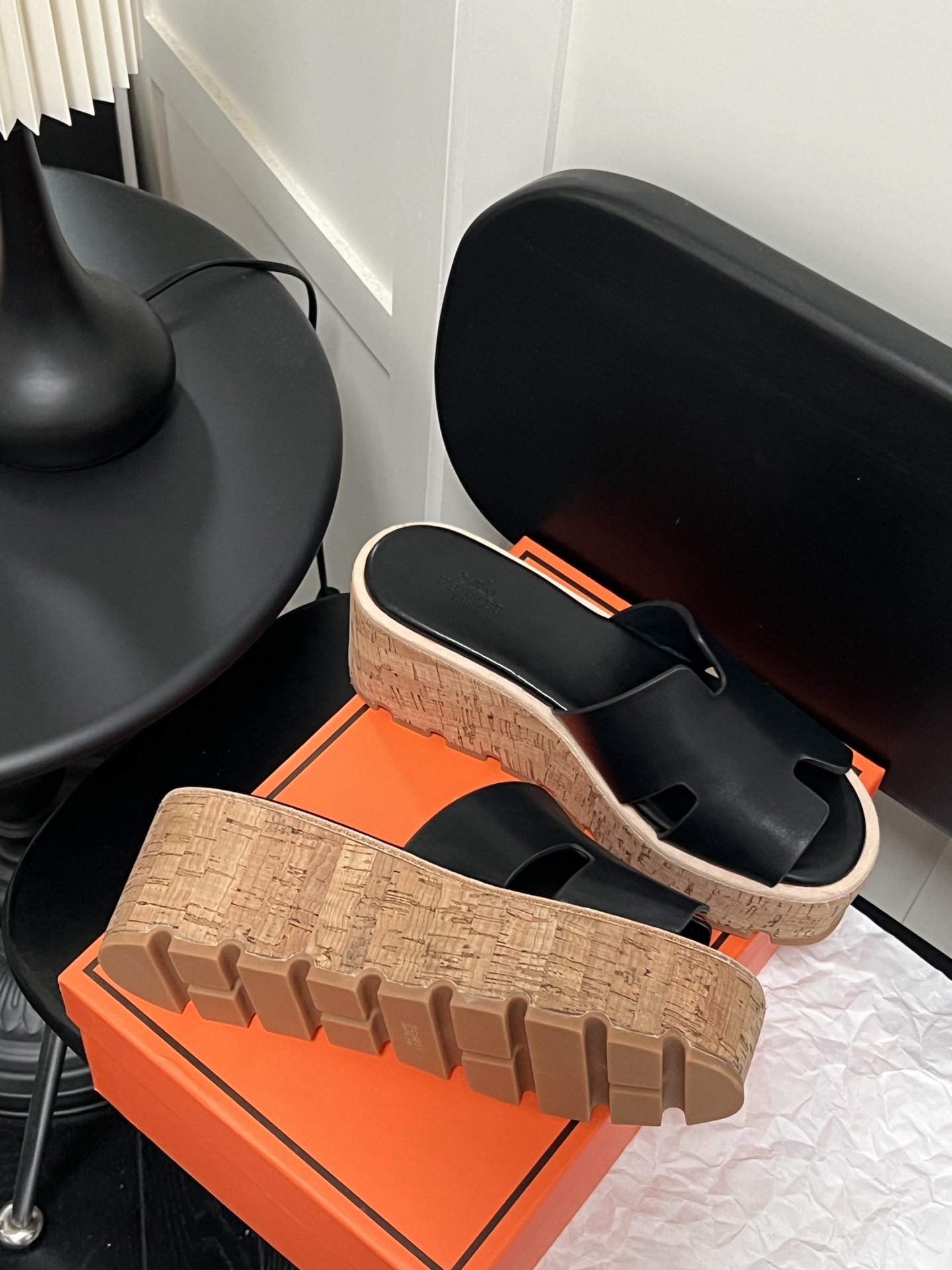 H Style Platform wedge heel platform slippers H-shaped sandals