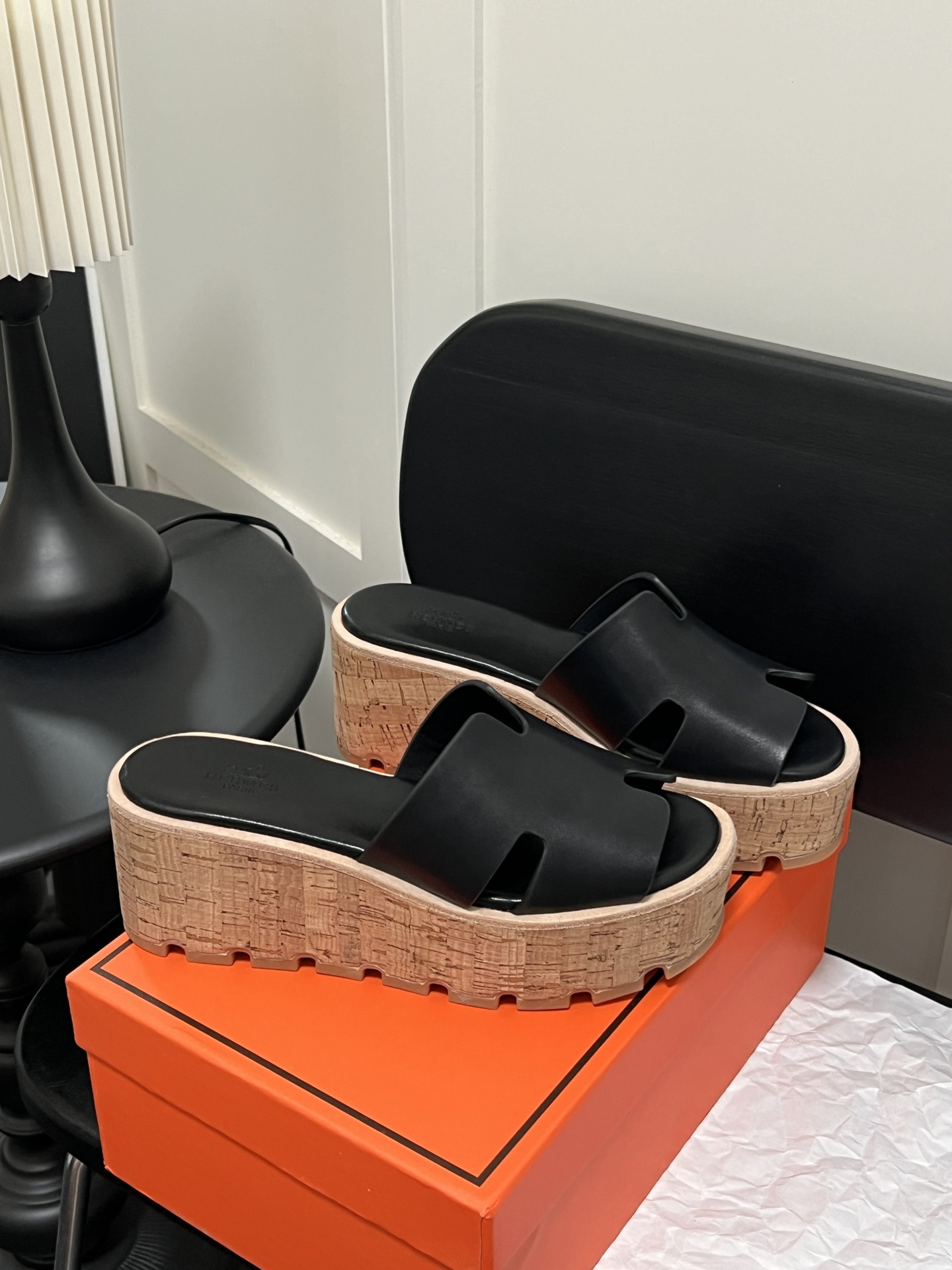 H Style Platform wedge heel platform slippers H-shaped sandals