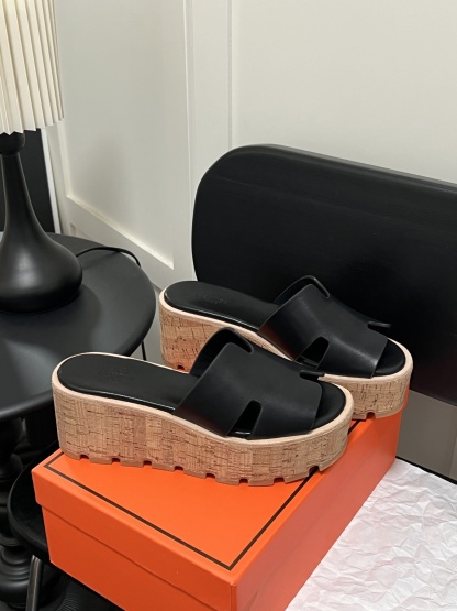 H Style Platform wedge heel platform slippers H-shaped sandals