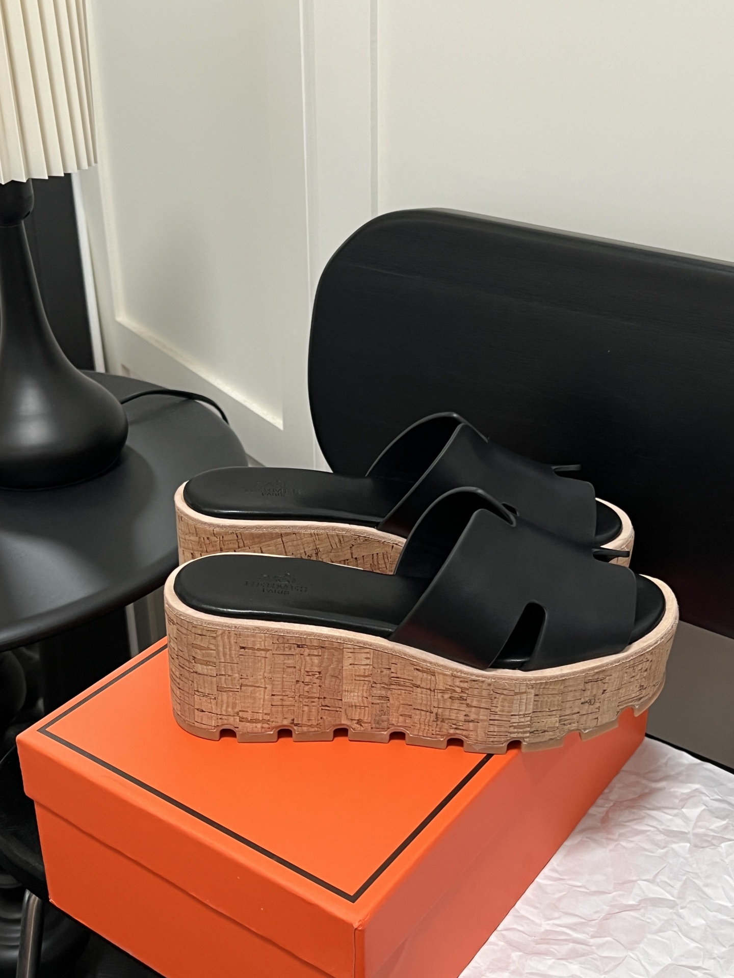 H Style Platform wedge heel platform slippers H-shaped sandals