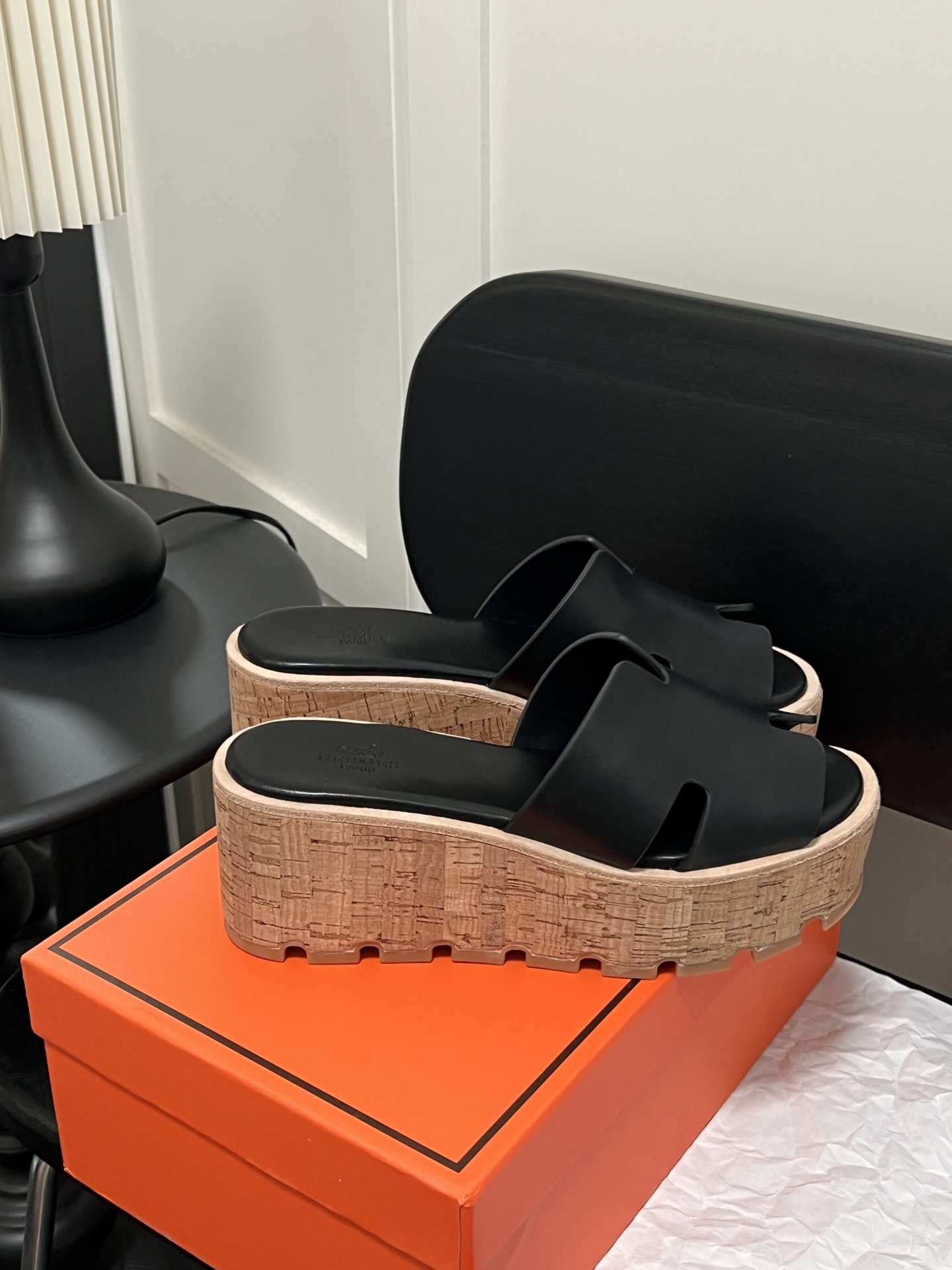 H Style Platform wedge heel platform slippers H-shaped sandals