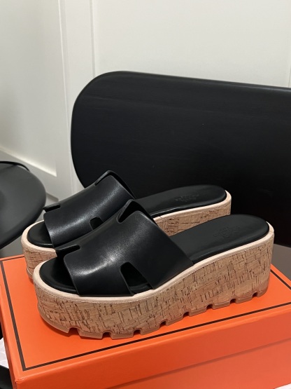 H Style Platform wedge heel platform slippers H-shaped sandals