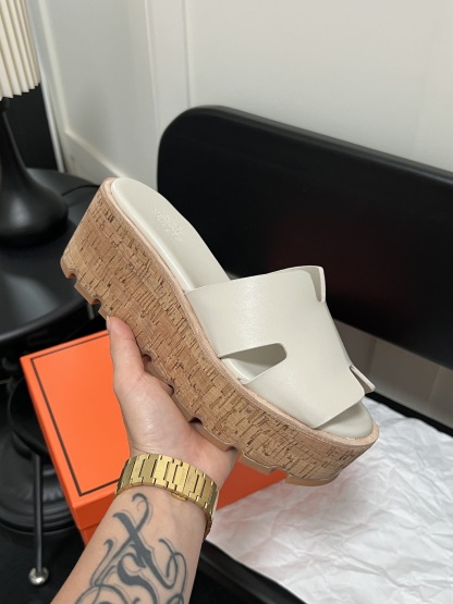 H Style: Platform wedge heel thick bottom H-shaped sandals