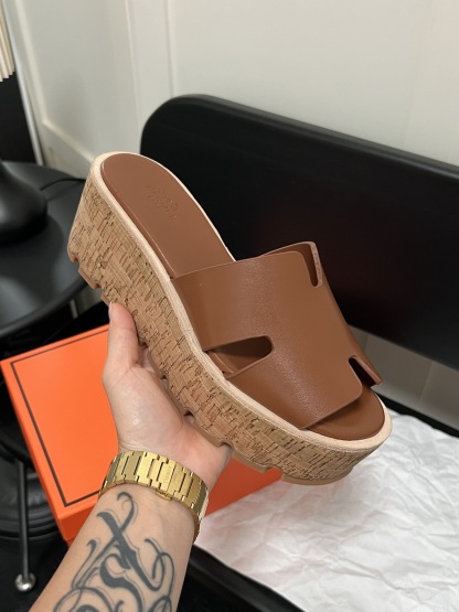 H Style: Platform wedge heel thick bottom H-shaped sandals