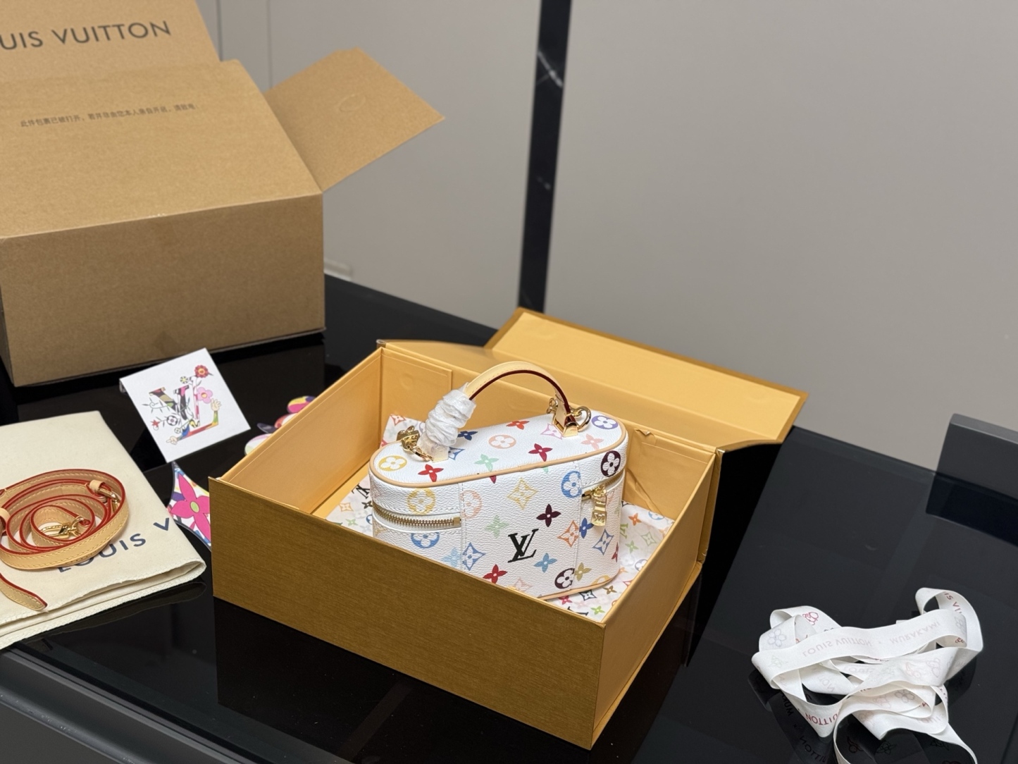 L style vanity cosmetic bag