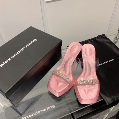 A Style Platform Square Toe High Heel Sandals 8CM