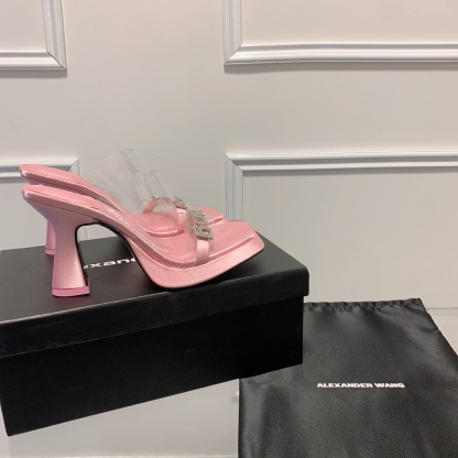 A Style Platform Square Toe High Heel Sandals 8CM