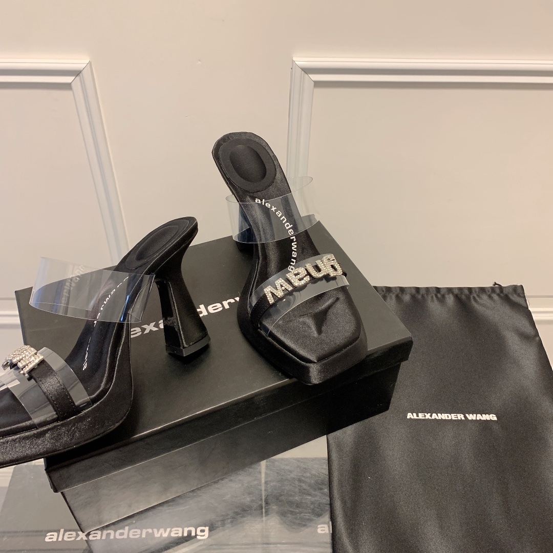 A Style Platform Square Toe High Heel Sandals 8CM