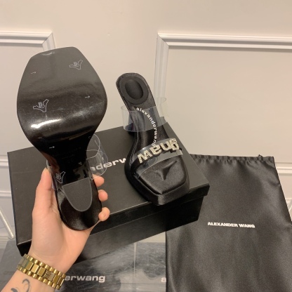 A Style Platform Square Toe High Heel Sandals 8CM