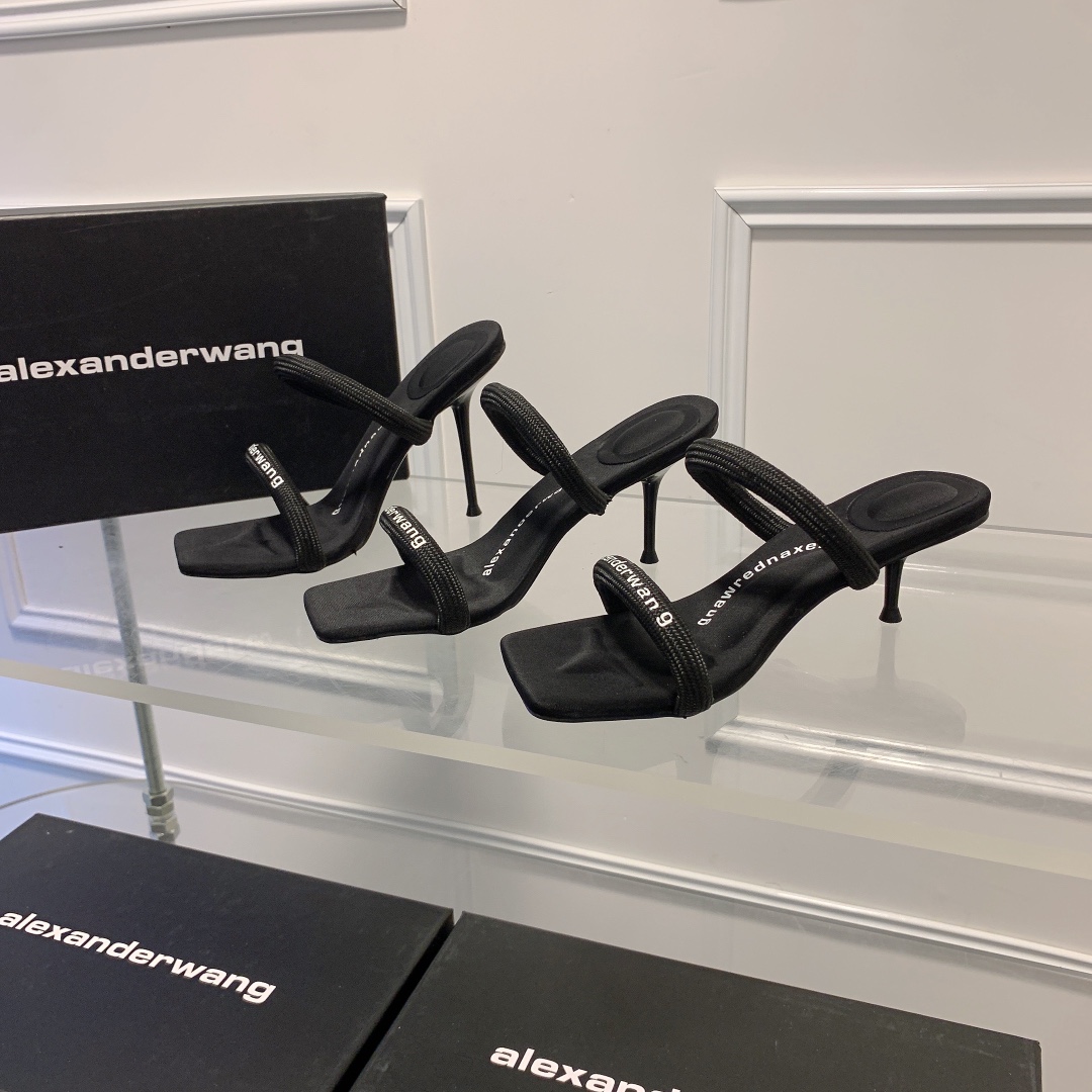 A Style: Strapless square toe high heel sandals 5CM/7CM/10CM