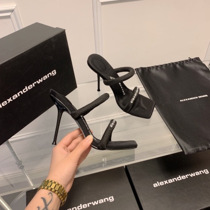 A Style: Strapless square toe high heel sandals 5CM/7CM/10CM