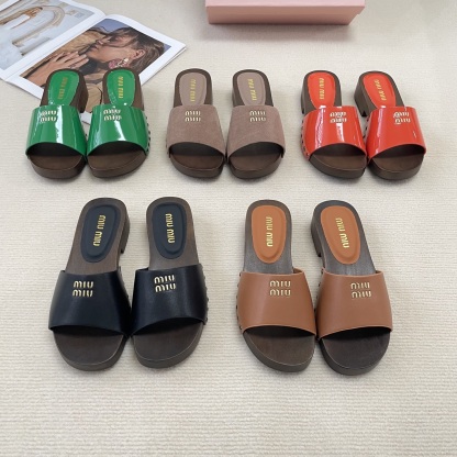 M Style Candy-colored platform slippers