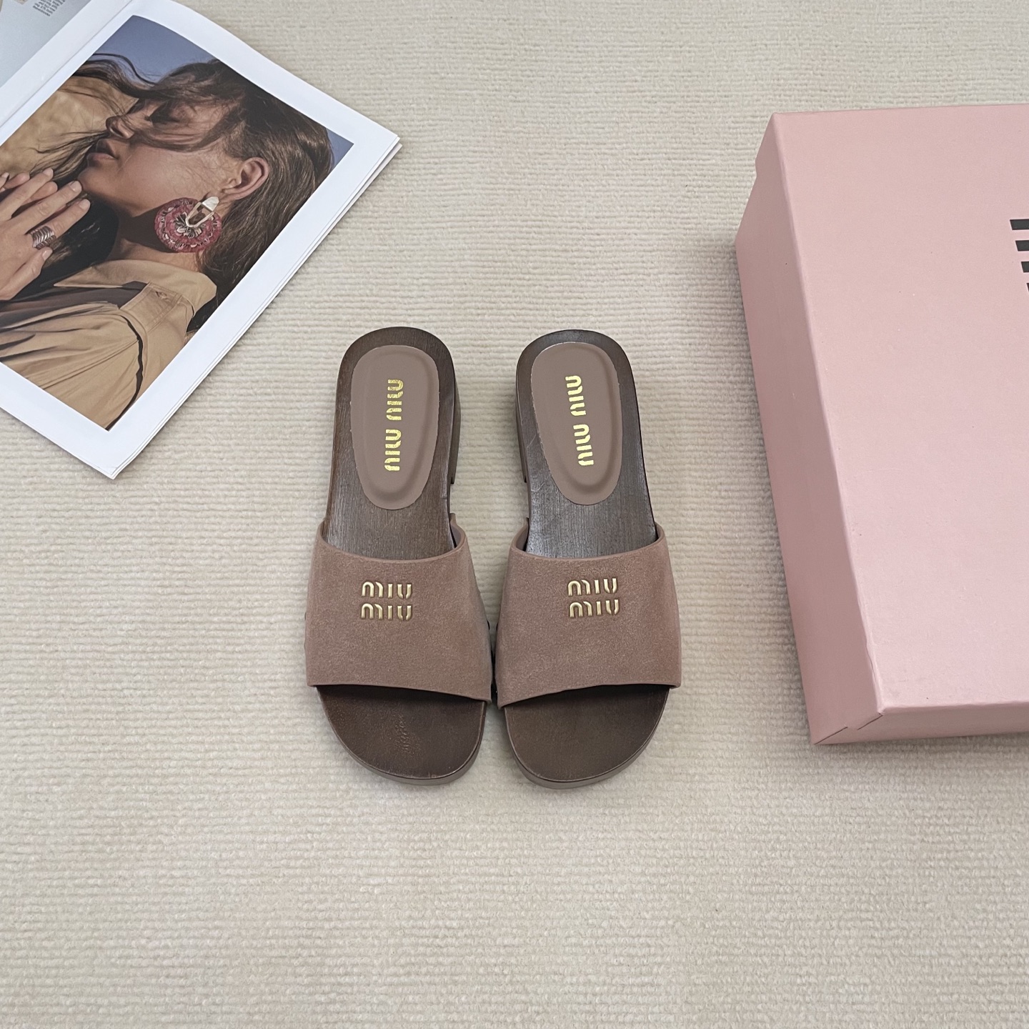 M Style Candy-colored platform slippers