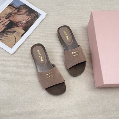 M Style Candy-colored platform slippers