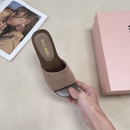 M Style Candy-colored platform slippers