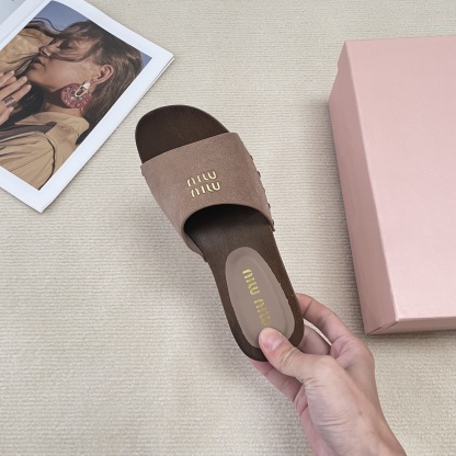 M Style Candy-colored platform slippers