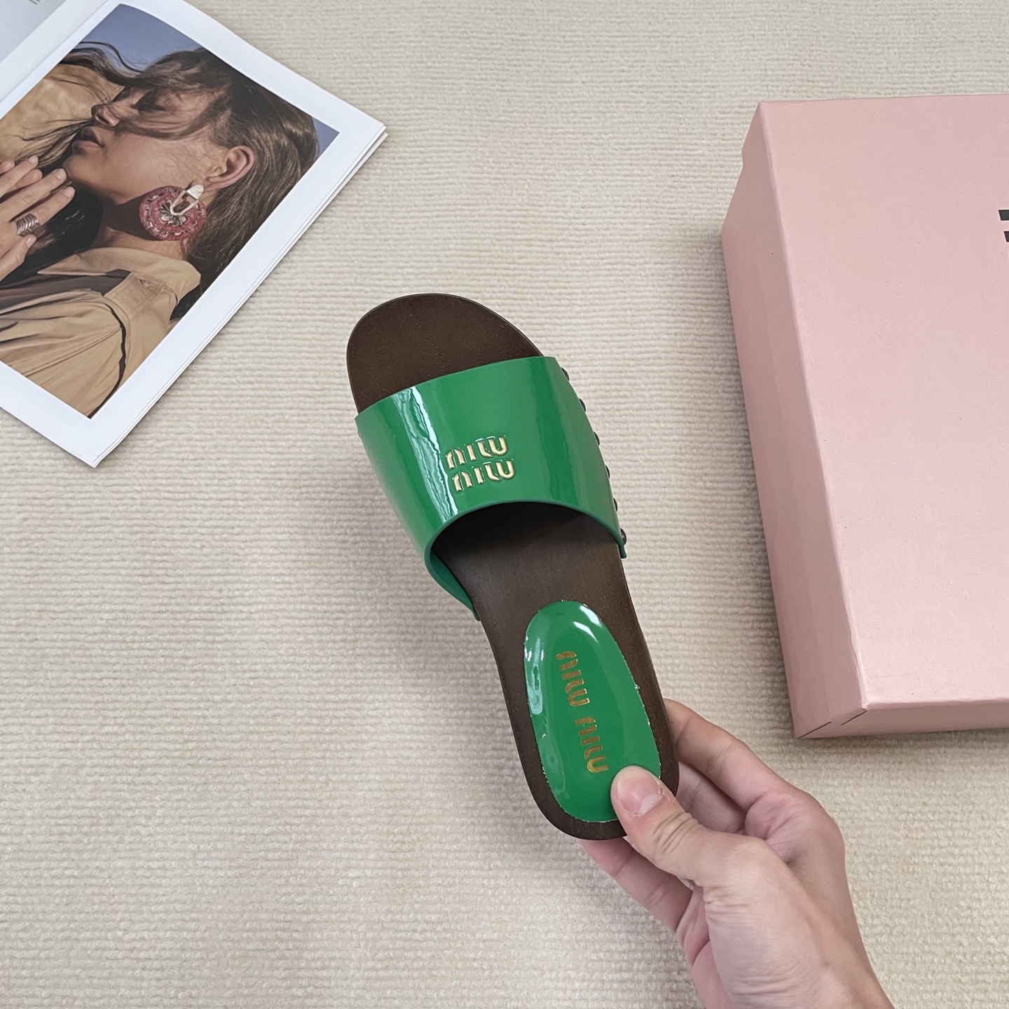 M Style Candy-colored platform slippers