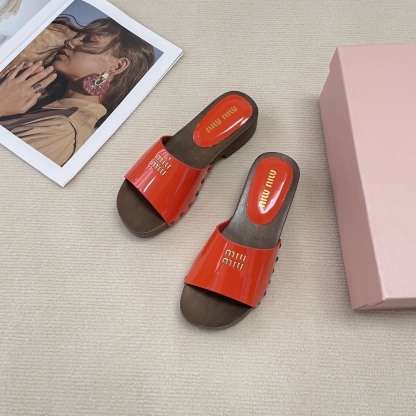 M Style Candy-colored platform slippers