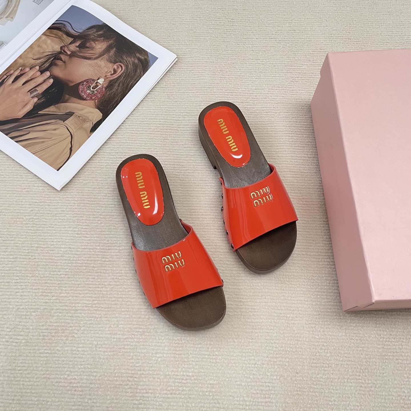 M Style Candy-colored platform slippers