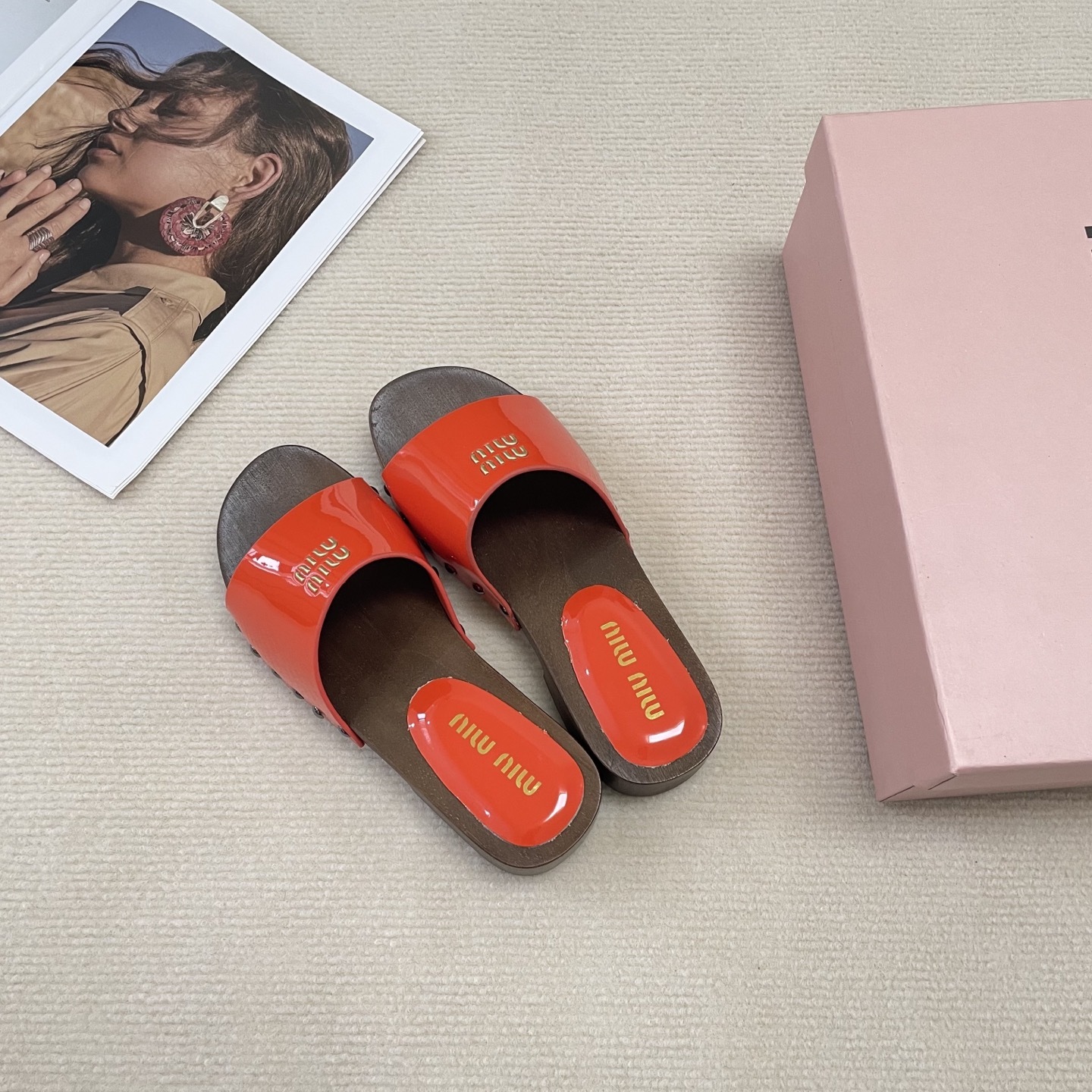M Style Candy-colored platform slippers