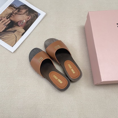 M Style Candy-colored platform slippers